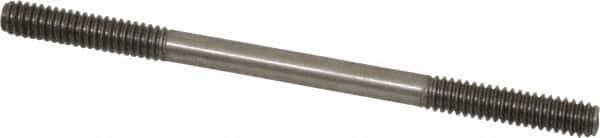 Gibraltar - 1/4-20 4" OAL Equal Double Threaded Stud - Stainless Steel, Black Oxide Finish, 1" Equal Thread Length - Exact Tool & Supply