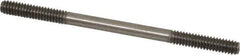 Gibraltar - 1/4-20 4" OAL Equal Double Threaded Stud - Stainless Steel, Black Oxide Finish, 1" Equal Thread Length - Exact Tool & Supply