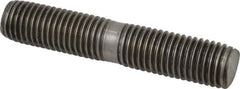 Gibraltar - 3/4-10 4" OAL Equal Double Threaded Stud - Stainless Steel, Black Oxide Finish, 1-3/4" Equal Thread Length - Exact Tool & Supply