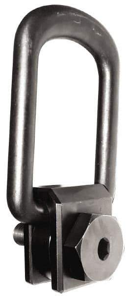 Jergens - 2,500 Lbs. Load Limit, Alloy Steel Side Pull Hoist Ring - Black Oxide Finish, 5/8-11 Inch Thread Size, 2 Inch Diameter Ring - Exact Tool & Supply