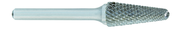 SL-5L6 -- 12mm x 28mm LOC x 6mm Shank x 6 OAL 14 Degree Included Angle Carbide Medium Tough Cut Burr - Exact Tool & Supply