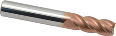Accupro - 3/8", 4 Flute, Single End, Solid Carbide, 0.03" Corner Radius End Mill - 2-1/2" OAL, 40° Helix, Right Hand Flute, 7/8" LOC, Right Hand Cut - Exact Tool & Supply