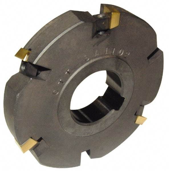 Cutting Tool Technologies - Arbor Hole Connection, 3/8" Cutting Width, 2.03" Depth of Cut, 6" Cutter Diam, 1-1/4" Hole Diam, 7 Tooth Indexable Slotting Cutter - DASC Toolholder, 1312 Insert, Neutral Cutting Direction - Exact Tool & Supply