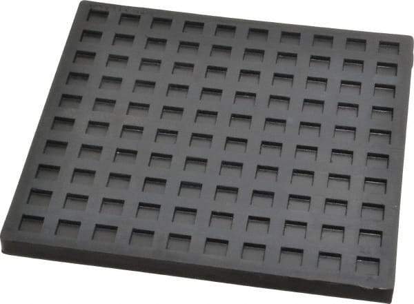 Mason Ind. - 6" Long x 6" Wide x 5/16" Thick, Nitrile, Machinery Leveling Pad & Mat - Black - Exact Tool & Supply