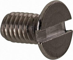 Value Collection - M4x0.70 Metric Coarse, 8mm OAL Slotted Drive Machine Screw - Flat Head, Grade 18-8 & A2 Stainless Steel, Uncoated, Without Washer - Exact Tool & Supply