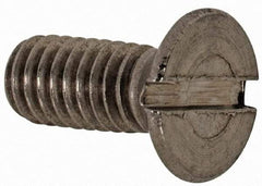 Value Collection - M4x0.70 Metric Coarse, 10mm OAL Slotted Drive Machine Screw - Flat Head, Grade 18-8 & A2 Stainless Steel, Uncoated, Without Washer - Exact Tool & Supply