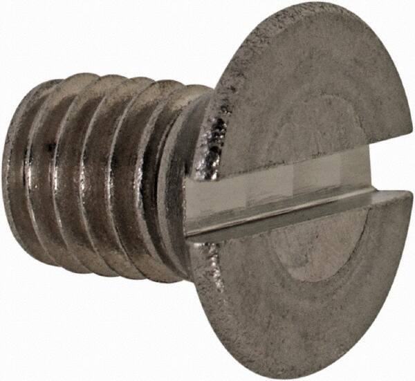 Value Collection - M5x0.80 Metric Coarse, 8mm OAL Slotted Drive Machine Screw - Flat Head, Grade 18-8 & A2 Stainless Steel, Uncoated, Without Washer - Exact Tool & Supply
