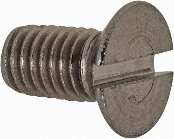 Value Collection - M5x0.80 Metric Coarse, 10mm OAL Slotted Drive Machine Screw - Flat Head, Grade 18-8 & A2 Stainless Steel, Uncoated, Without Washer - Exact Tool & Supply