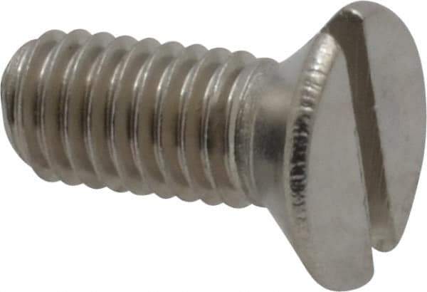 Value Collection - M5x0.80 Metric Coarse, 12mm OAL Slotted Drive Machine Screw - Flat Head, Grade 18-8 & A2 Stainless Steel, Uncoated, Without Washer - Exact Tool & Supply