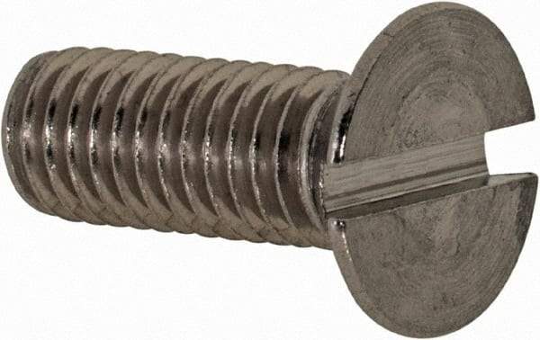 Value Collection - M5x0.80 Metric Coarse, 14mm OAL Slotted Drive Machine Screw - Flat Head, Grade 18-8 & A2 Stainless Steel, Uncoated, Without Washer - Exact Tool & Supply