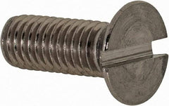 Value Collection - M5x0.80 Metric Coarse, 14mm OAL Slotted Drive Machine Screw - Flat Head, Grade 18-8 & A2 Stainless Steel, Uncoated, Without Washer - Exact Tool & Supply