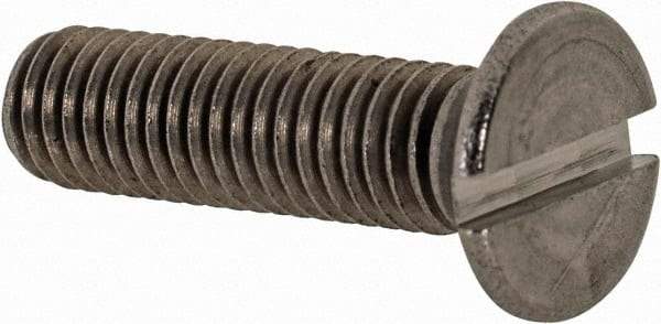 Value Collection - M5x0.80 Metric Coarse, 20mm OAL Slotted Drive Machine Screw - Flat Head, Grade 18-8 & A2 Stainless Steel, Uncoated, Without Washer - Exact Tool & Supply
