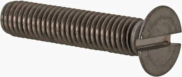 Value Collection - M5x0.80 Metric Coarse, 25mm OAL Slotted Drive Machine Screw - Flat Head, Grade 18-8 & A2 Stainless Steel, Uncoated, Without Washer - Exact Tool & Supply