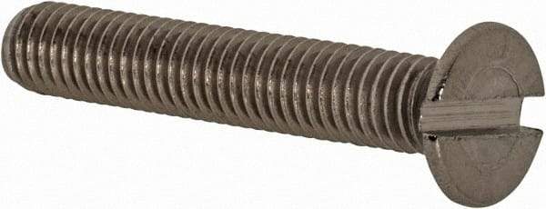 Value Collection - M5x0.80 Metric Coarse, 30mm OAL Slotted Drive Machine Screw - Flat Head, Grade 18-8 & A2 Stainless Steel, Uncoated, Without Washer - Exact Tool & Supply