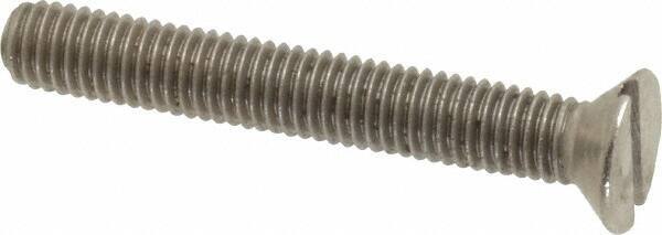 Value Collection - M5x0.80 Metric Coarse, 35mm OAL Slotted Drive Machine Screw - Flat Head, Grade 18-8 & A2 Stainless Steel, Uncoated, Without Washer - Exact Tool & Supply
