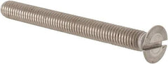 Value Collection - M5x0.80 Metric Coarse, 50mm OAL Slotted Drive Machine Screw - Flat Head, Grade 18-8 & A2 Stainless Steel, Uncoated, Without Washer - Exact Tool & Supply