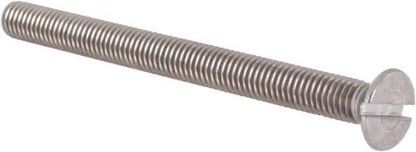 Value Collection - M5x0.80 Metric Coarse, 60mm OAL Slotted Drive Machine Screw - Flat Head, Grade 18-8 & A2 Stainless Steel, Uncoated, Without Washer - Exact Tool & Supply