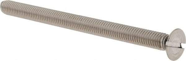 Value Collection - M5x0.80 Metric Coarse, 70mm OAL Slotted Drive Machine Screw - Flat Head, Grade 18-8 & A2 Stainless Steel, Uncoated, Without Washer - Exact Tool & Supply