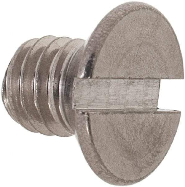 Value Collection - M6x1.00 Metric Coarse, 8mm OAL Slotted Drive Machine Screw - Flat Head, Grade 18-8 & A2 Stainless Steel, Uncoated, Without Washer - Exact Tool & Supply