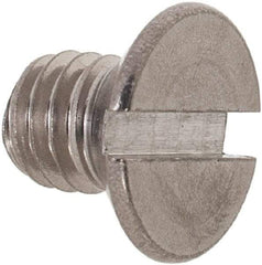 Value Collection - M6x1.00 Metric Coarse, 8mm OAL Slotted Drive Machine Screw - Flat Head, Grade 18-8 & A2 Stainless Steel, Uncoated, Without Washer - Exact Tool & Supply
