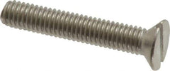 Value Collection - M6x1.00 Metric Coarse, 35mm OAL Slotted Drive Machine Screw - Flat Head, Grade 18-8 & A2 Stainless Steel, Uncoated, Without Washer - Exact Tool & Supply