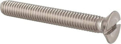 Value Collection - M6x1.00 Metric Coarse, 45mm OAL Slotted Drive Machine Screw - Flat Head, Grade 18-8 & A2 Stainless Steel, Uncoated, Without Washer - Exact Tool & Supply