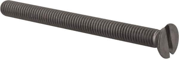 Value Collection - M6x1.00 Metric Coarse, 70mm OAL Slotted Drive Machine Screw - Flat Head, Grade 18-8 & A2 Stainless Steel, Uncoated, Without Washer - Exact Tool & Supply
