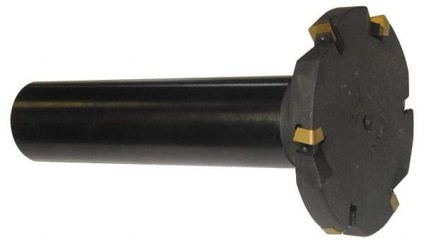 Cutting Tool Technologies - Shank Connection, 1/2" Cutting Width, 0.87" Depth of Cut, 3" Cutter Diam, 4 Tooth Indexable Slotting Cutter - 1-1/4" Shank Diam, DSSC Toolholder, 1312 Insert, Right Hand Cutting Direction - Exact Tool & Supply