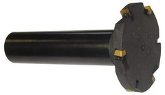 Cutting Tool Technologies - Shank Connection, 1/2" Cutting Width, 0.37" Depth of Cut, 2" Cutter Diam, 3 Tooth Indexable Slotting Cutter - 1" Shank Diam, DSSC Toolholder, 1312 Insert, Right Hand Cutting Direction - Exact Tool & Supply