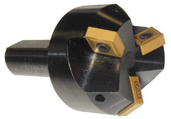 Cutting Tool Technologies - 15° Lead Angle, 2-1/2" Max Cut Diam, 2-1/2" Min Cut Diam, 0.67" Max Depth of Cut, Indexable Chamfer and Angle End Mill - 3 Inserts, CNMG 643 Insert Style, 4" Overall Length, Straight Shank, 15° Included Angle - Exact Tool & Supply