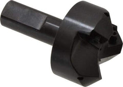Cutting Tool Technologies - 45° Lead Angle, 1-1/2" Max Cut Diam, 1-1/2" Min Cut Diam, 0.32" Max Depth of Cut, Indexable Chamfer and Angle End Mill - 3 Inserts, CNMG 432 Insert Style, 3-1/4" Overall Length, Straight Shank, 45° Included Angle - Exact Tool & Supply