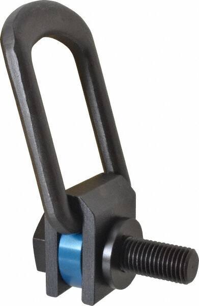 Jergens - 3,050 kg. Load Limit, Alloy Steel Side Pull Hoist Ring - Black Oxide Finish, M24x3.0 Thread Size, 67 mm Diameter Ring - Exact Tool & Supply