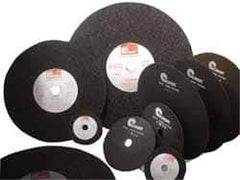 Made in USA - 10" 46 Grit Aluminum Oxide Cutoff Wheel - 3/32" Thick, 5/8" Arbor, 3,629 Max RPM, Use with Stationary Tools - Exact Tool & Supply