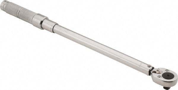 Proto - 1/2" Drive Micrometer Type Ratchet Head Torque Wrench - 360 In/Lb to 209 N/m Torque, 21-1/2" OAL, 0.56 N/m Graduation, Ratchet Head - Exact Tool & Supply