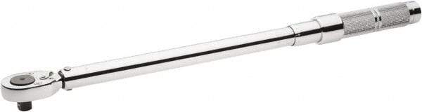 Proto - 1/2" Drive Micrometer Type Ratchet Head Torque Wrench - 47 N/m to 210 N/m Torque, 21-1/2" OAL, 1.36 N/m Graduation, Ratchet Head - Exact Tool & Supply