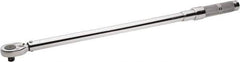 Proto - 1/2" Drive Micrometer Type Ratchet Head Torque Wrench - 75 N/m to 345 N/m Torque, 27-1/8" OAL, 1.36 N/m Graduation, Ratchet Head - Exact Tool & Supply