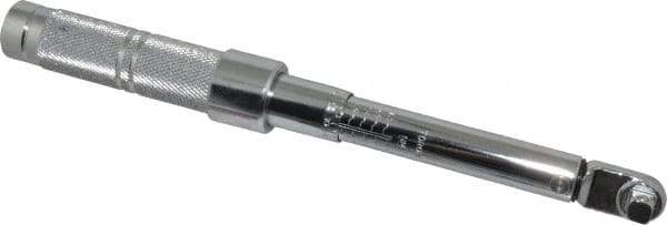 Proto - 3/8" Drive Micrometer Fixed Head Torque Wrench - 40 In/Lb to 200 In/Lb Torque, 11-45/64" OAL, 0.11 N/m Graduation, Ratchet Head - Exact Tool & Supply