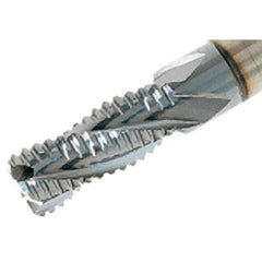 Iscar - 16mm Diam, Extra Coarse Pitch, 32mm LOC, 3 Flute Solid Carbide 45° Corner Chamfer Roughing End Mill - Uncoated, 92mm OAL, 16mm Shank Diam, Single End, Centercutting, 38° Helix - Exact Tool & Supply