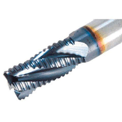 Iscar - 12mm Diam, Fine Pitch, 25mm LOC, 4 Flute Solid Carbide 45° Corner Chamfer Roughing End Mill - TiAlN Finish, 83mm OAL, 12mm Shank Diam, Single End, Centercutting, 30° Helix - Exact Tool & Supply