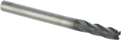 Iscar - 1/8", 3/8" LOC, 1/8" Shank Diam, 1-1/2" OAL, 4 Flute, Solid Carbide Square End Mill - Single End, TiAlN Finish, Spiral Flute, 30° Helix, Centercutting, Right Hand Cut, Right Hand Flute - Exact Tool & Supply