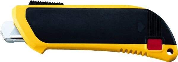 Olfa - Retractable Utility Knife - 2" Blade, Yellow & Black Plastic/Stainless Steel Handle, 1 Blade Included - Exact Tool & Supply