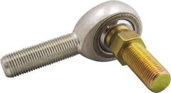 Made in USA - 1/2" ID, 1-5/16" Max OD, 16,242 Lb Max Static Cap, Male Spherical Rod End with Stud - 1/2-20 LH, 1-1/2" Shank Length, Alloy Steel with Steel Raceway - Exact Tool & Supply