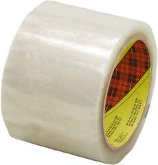 3M - 72mm x 1500m Clear Rubber Adhesive Sealing Tape - Polypropylene Film Backing, 1.9 mil Thick, 22 Lb Tensile Strength, Series 371 - Exact Tool & Supply