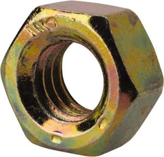 Value Collection - 5/16-18 UNC Steel Right Hand Hex Nut - 1/2" Across Flats, 17/64" High, Zinc Yellow Dichromate Finish - Exact Tool & Supply