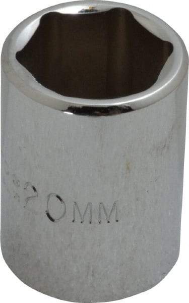 Proto - 1/2" Drive, Standard Hand Socket - 6 Points, 1-1/2" OAL, Chrome Finish - Exact Tool & Supply