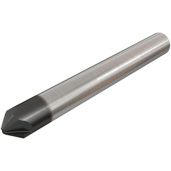 Iscar - 2mm Diam 4 Flute Single End Solid Carbide Chamfer Mill - Exact Tool & Supply