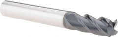 Iscar - 3/8", 4 Flute, Single End, Solid Carbide, 0.03" Corner Radius End Mill - 2-1/2" OAL, 38° Helix, Right Hand Flute, 3/4" LOC, Right Hand Cut - Exact Tool & Supply