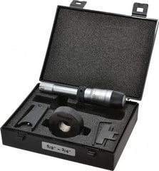 Starrett - 5/8" to 3/4", 2-7/16" Gage Depth, Mechanical Inside Hole Micrometer - 0.0003" Graduation, 0.00015" Accuracy, Ratchet Stop Thimble - Exact Tool & Supply