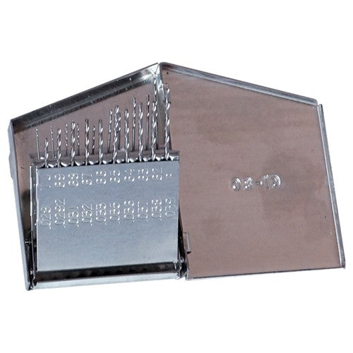 #61-#80 RHS / RHC HSS 118 Degree Radial Point General Purpose Jobber Length Drill Set - Bright - Exact Tool & Supply