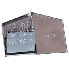 #61-#80 RHS / RHC HSS 118 Degree Radial Point General Purpose Jobber Length Drill Set - Bright - Exact Tool & Supply